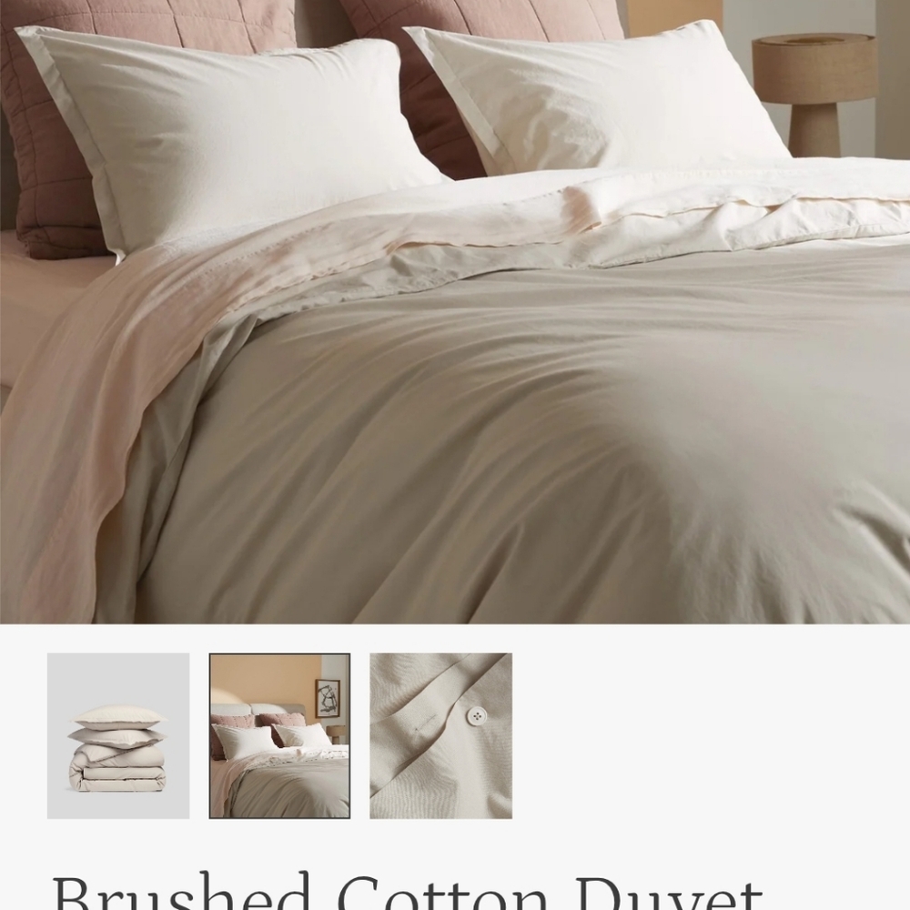 Parachute Duvet Cover and Pillowcases in Bone 100% Cotton - Picture 10 of 12